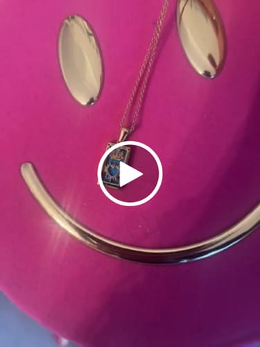 Customer video review of The Empress - Tarot Card 18k Dainty Necklace with Blue Enamel