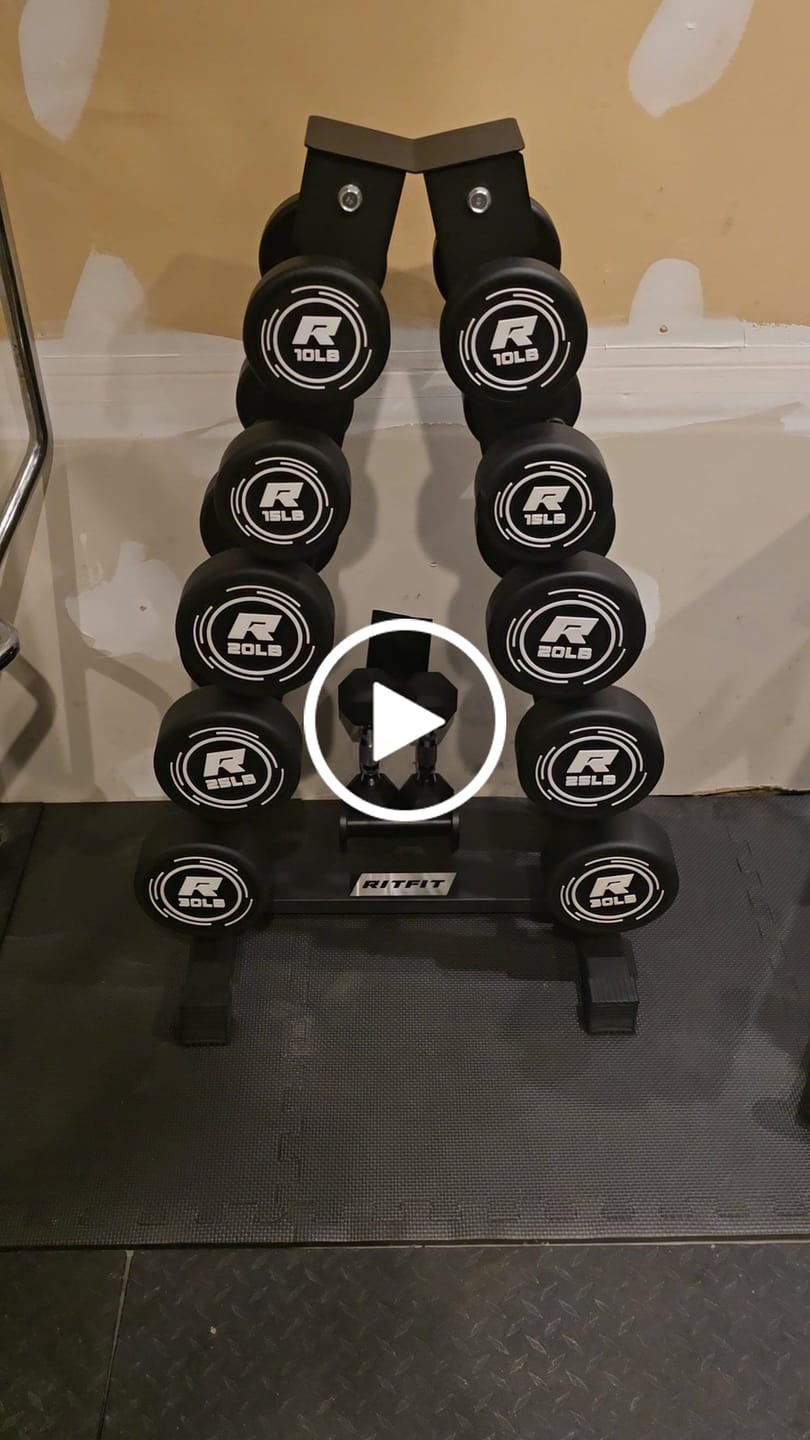 Customer video review of RitFit PVC-Coated Round Dumbbells Set with Rack