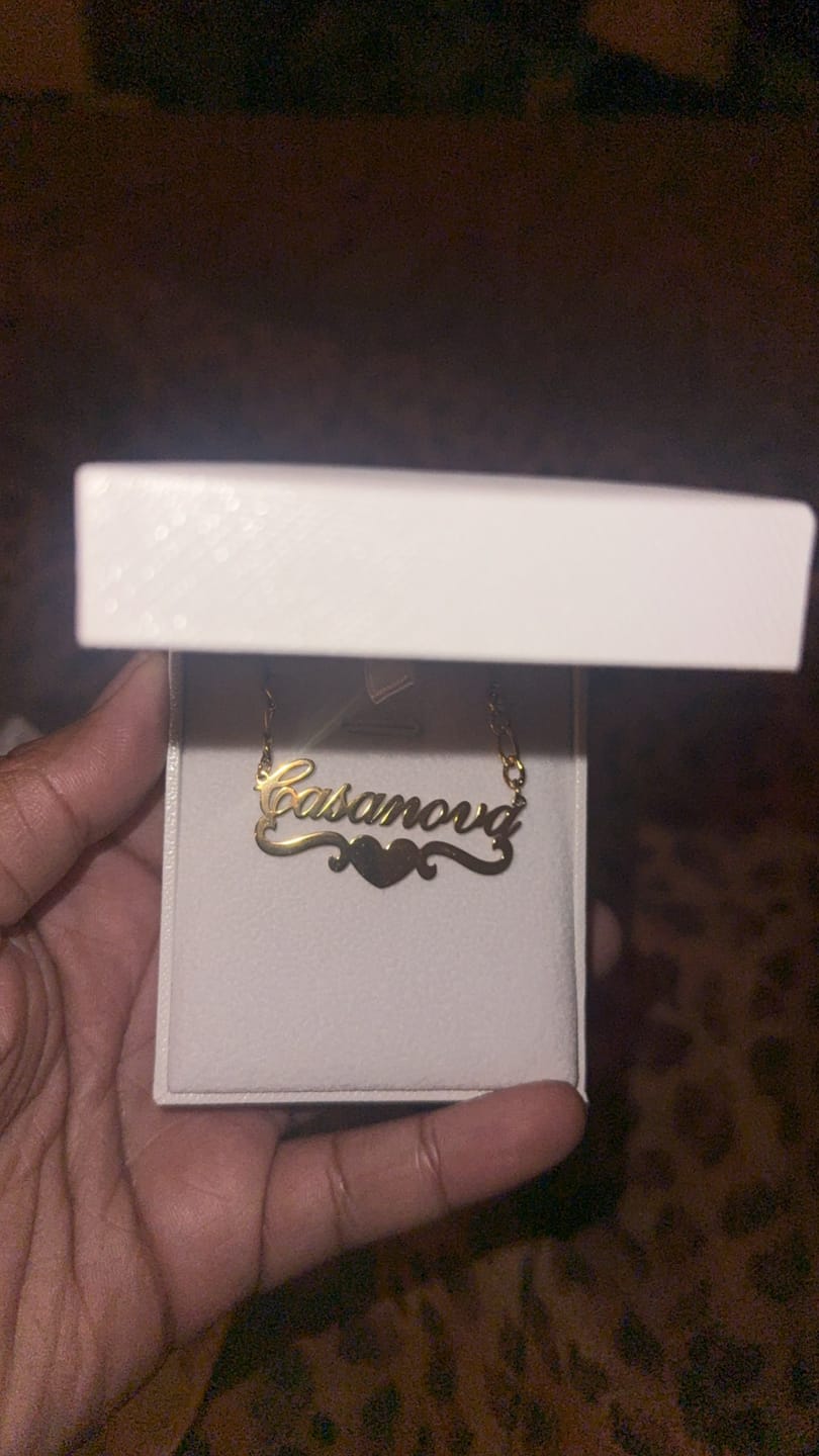Customer photo review of Love Name Necklace