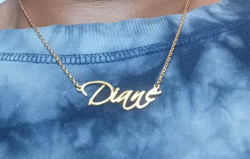 Customer photo review of Personalized Script Necklace