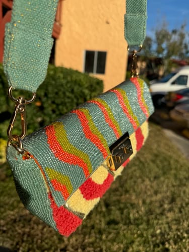 Customer photo review of Color Me Crazy Beaded Shoulder Bag