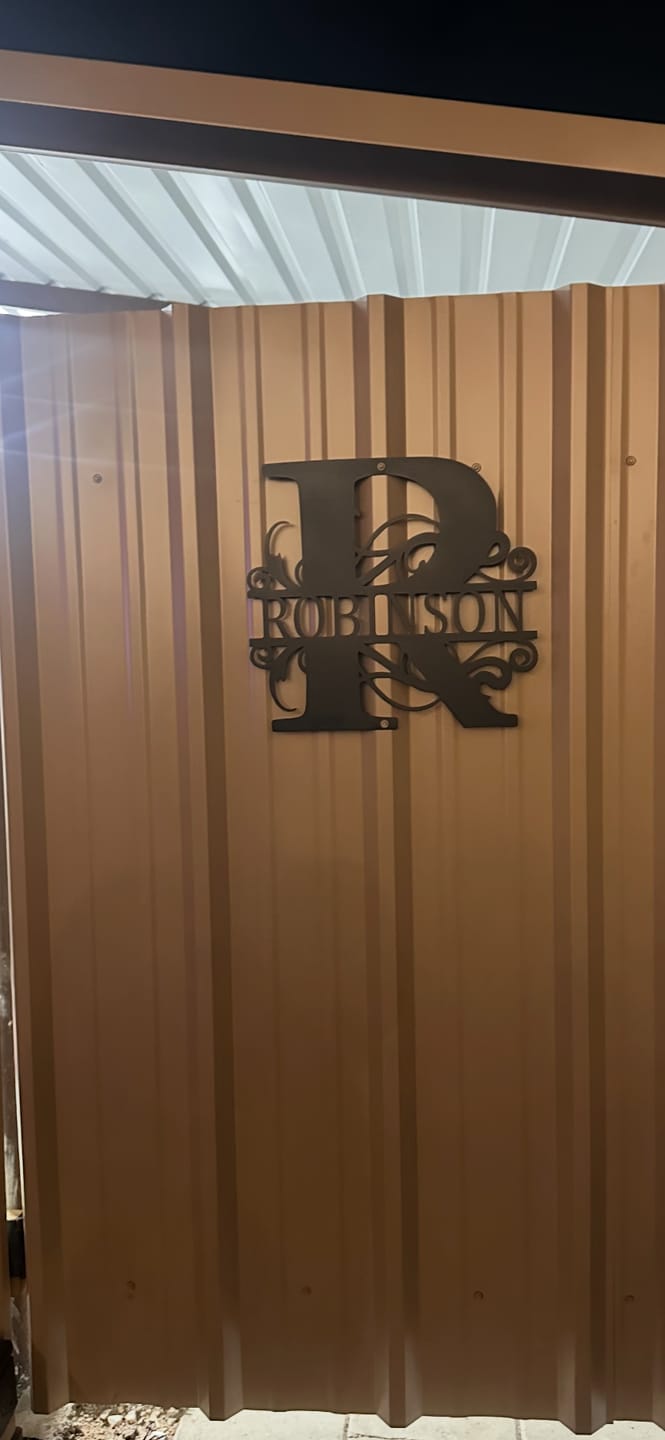 Customer photo review of Metal Split Letter Vine Monogram | Customizable Wall Art | Indoor Outdoor | Up to 46" | Over 20 Color Options
