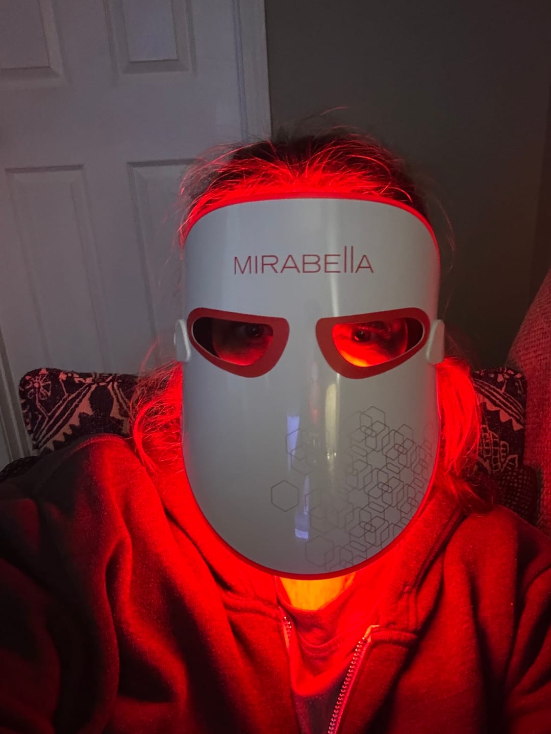 Customer photo review of Phototherapy 7-Color LED Facial Mask with Near Infrared