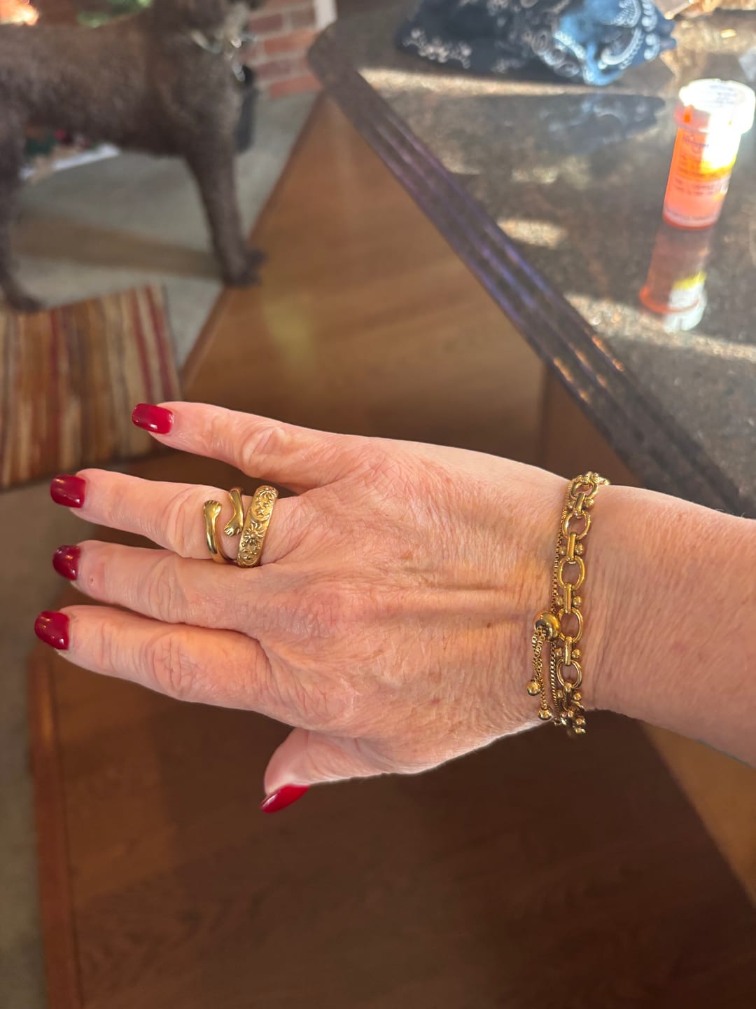 Customer photo review of Niloya Beaded Gold Bracelet