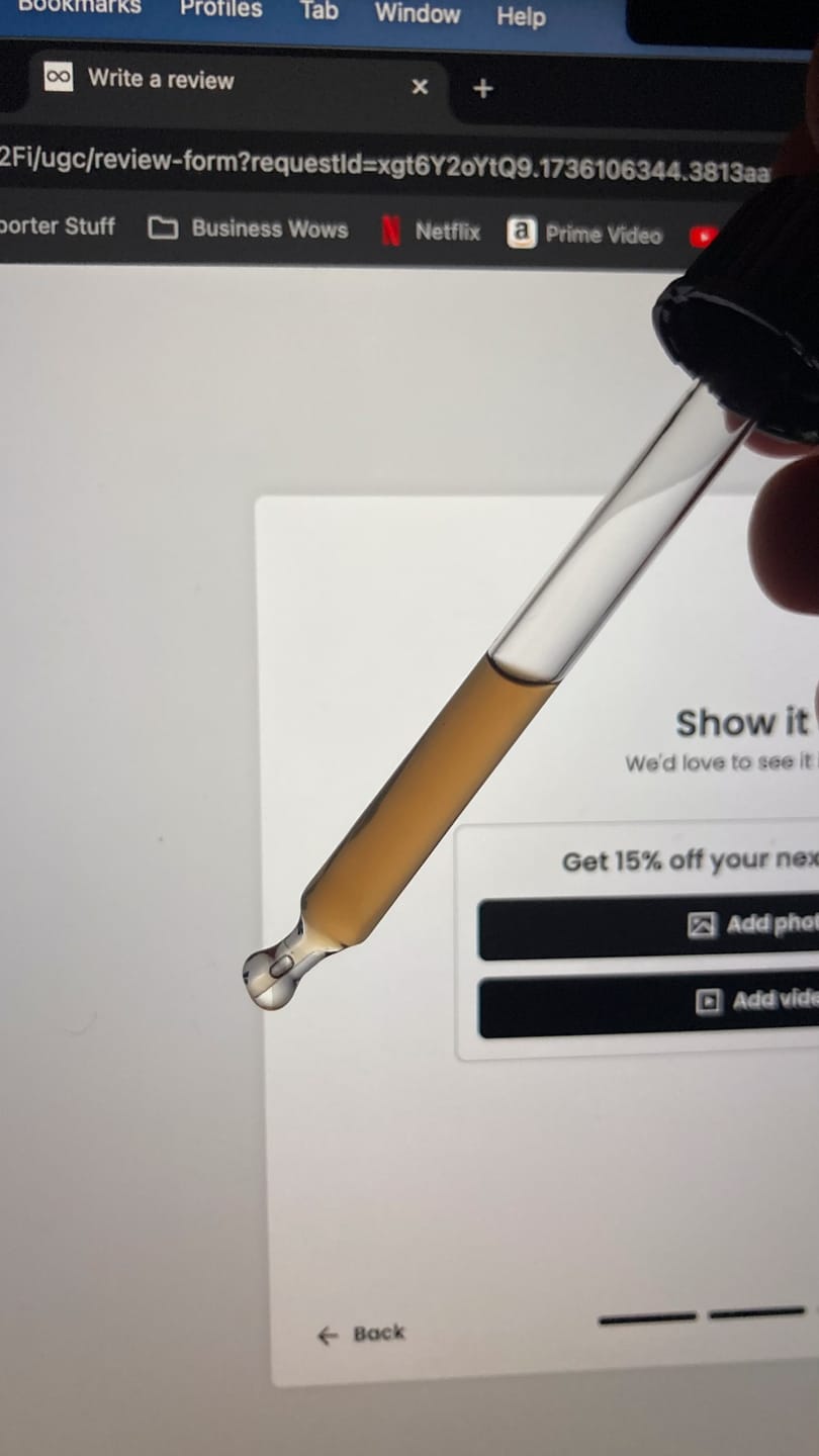 Customer photo review of Organic Lion's Mane Mushroom Extract Supplement (50ml)