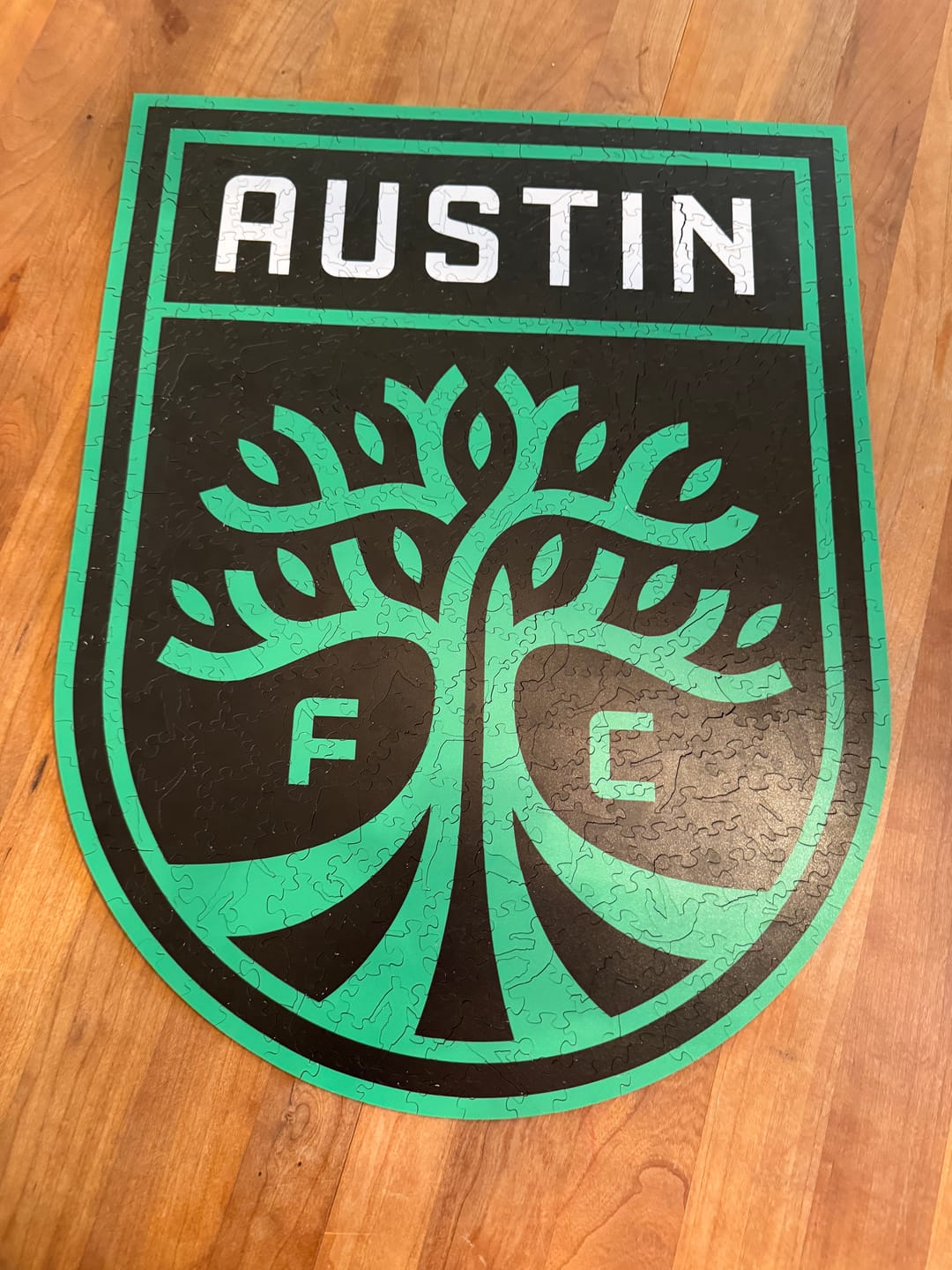 Customer photo review of Austin FC® Logo - Wooden Puzzle