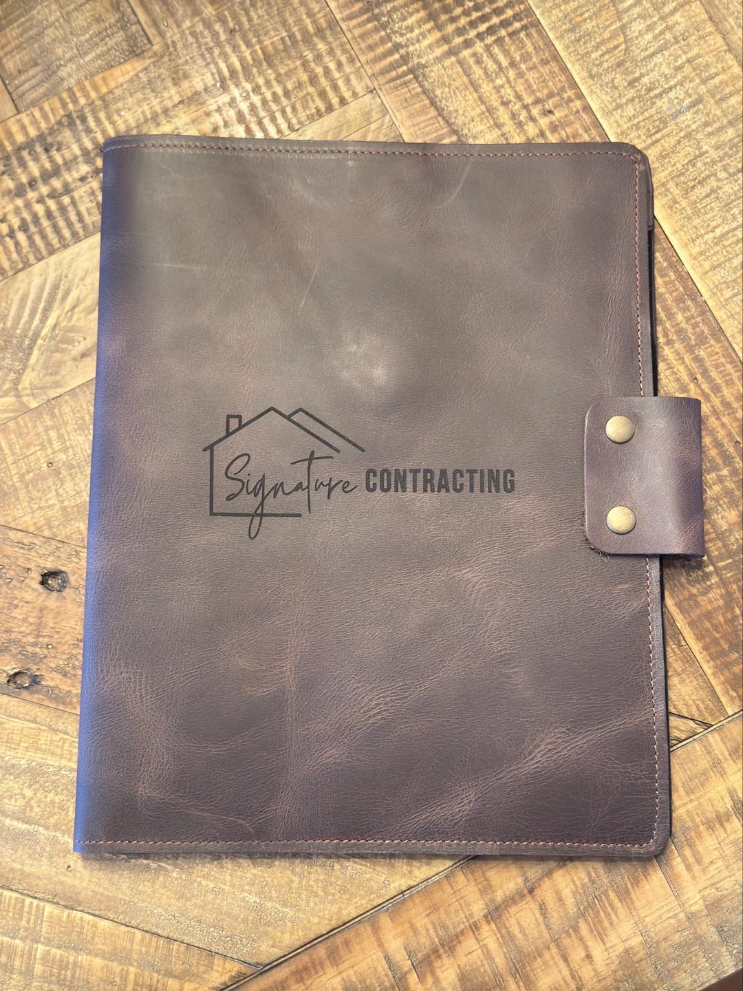 Customer photo review of Customized Leather Portfolio with Notepad & Planner
