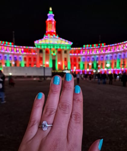 Customer photo review of 4.0Ct Oval Cut Engagement Ring Promise Ring For Her In Sterling Silver