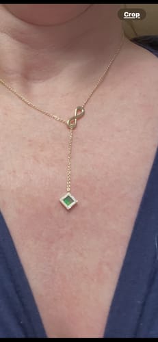 Customer photo review of 14k Solid Gold Infinity Necklace
