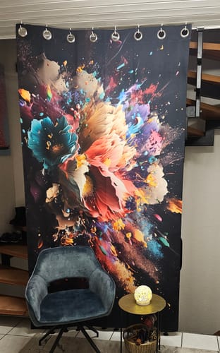 Customer photo review of Fotovorhang "Blumenexplosion"