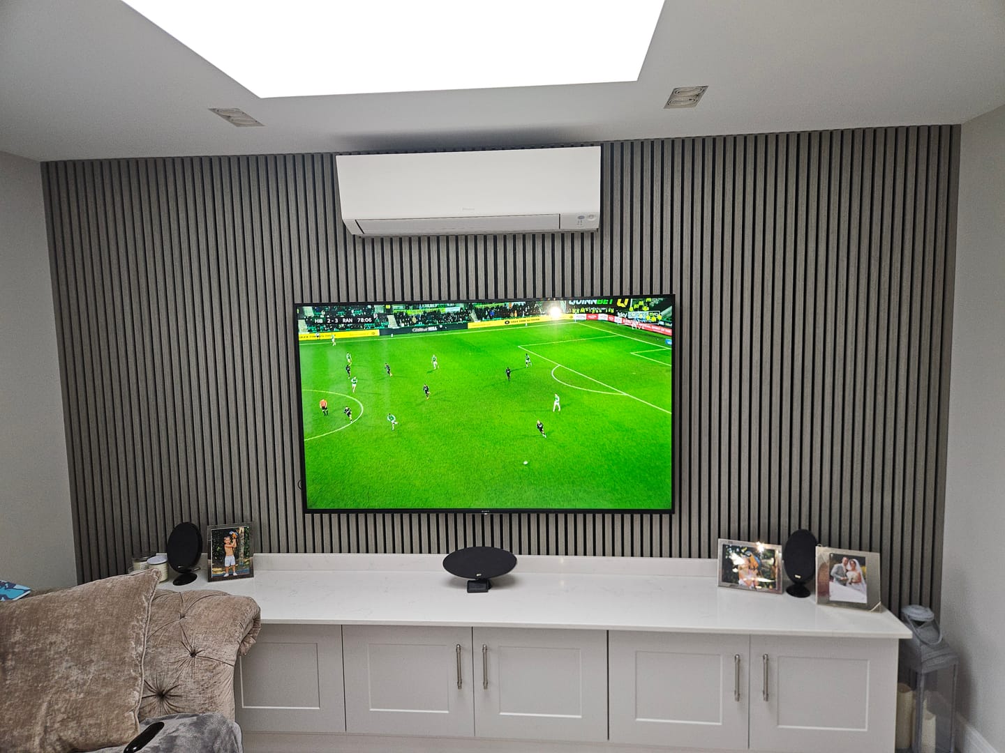 Customer photo review of Wooden Wall Panel | Grey Walnut | Premium 3-sided Wood Veneer