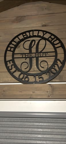 Customer photo review of Elaborate Name - Steel Sign