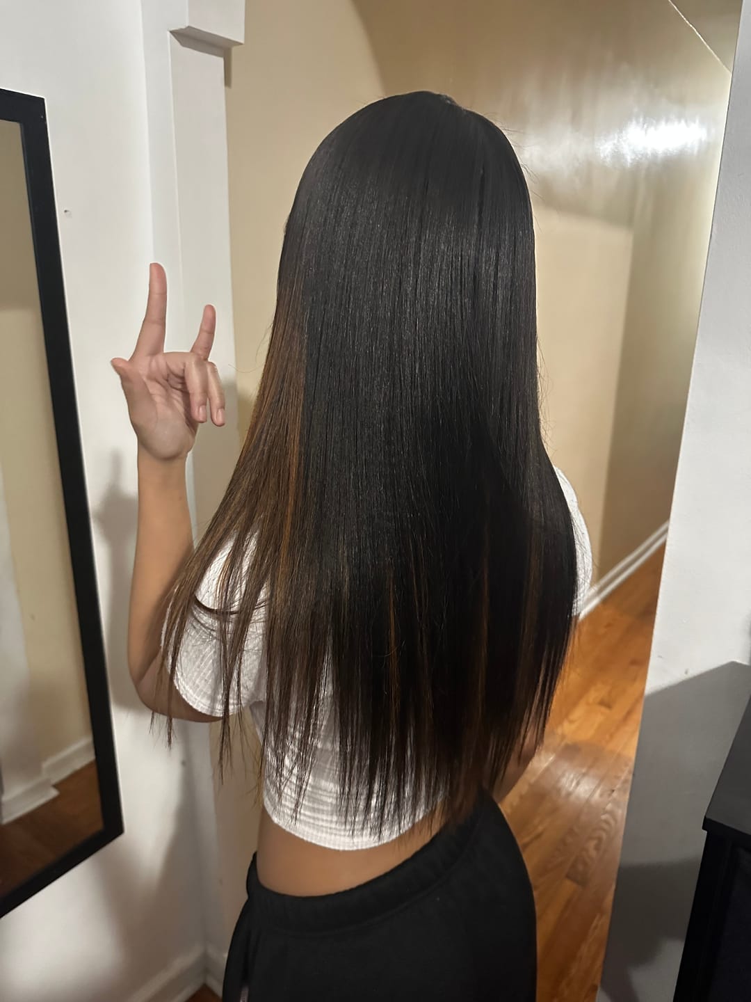 Customer photo review of Relaxed Light Yaki Tape In Hair Extension
