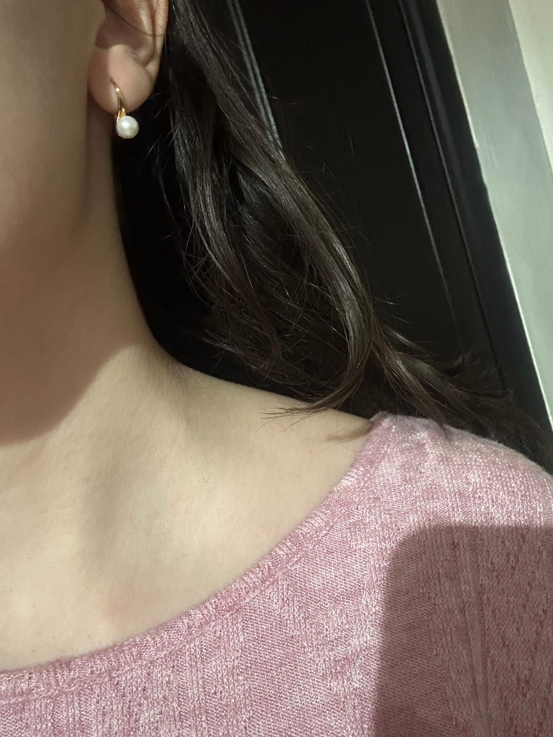 Customer photo review of Par Arete Colgante Con Perla 6 mm