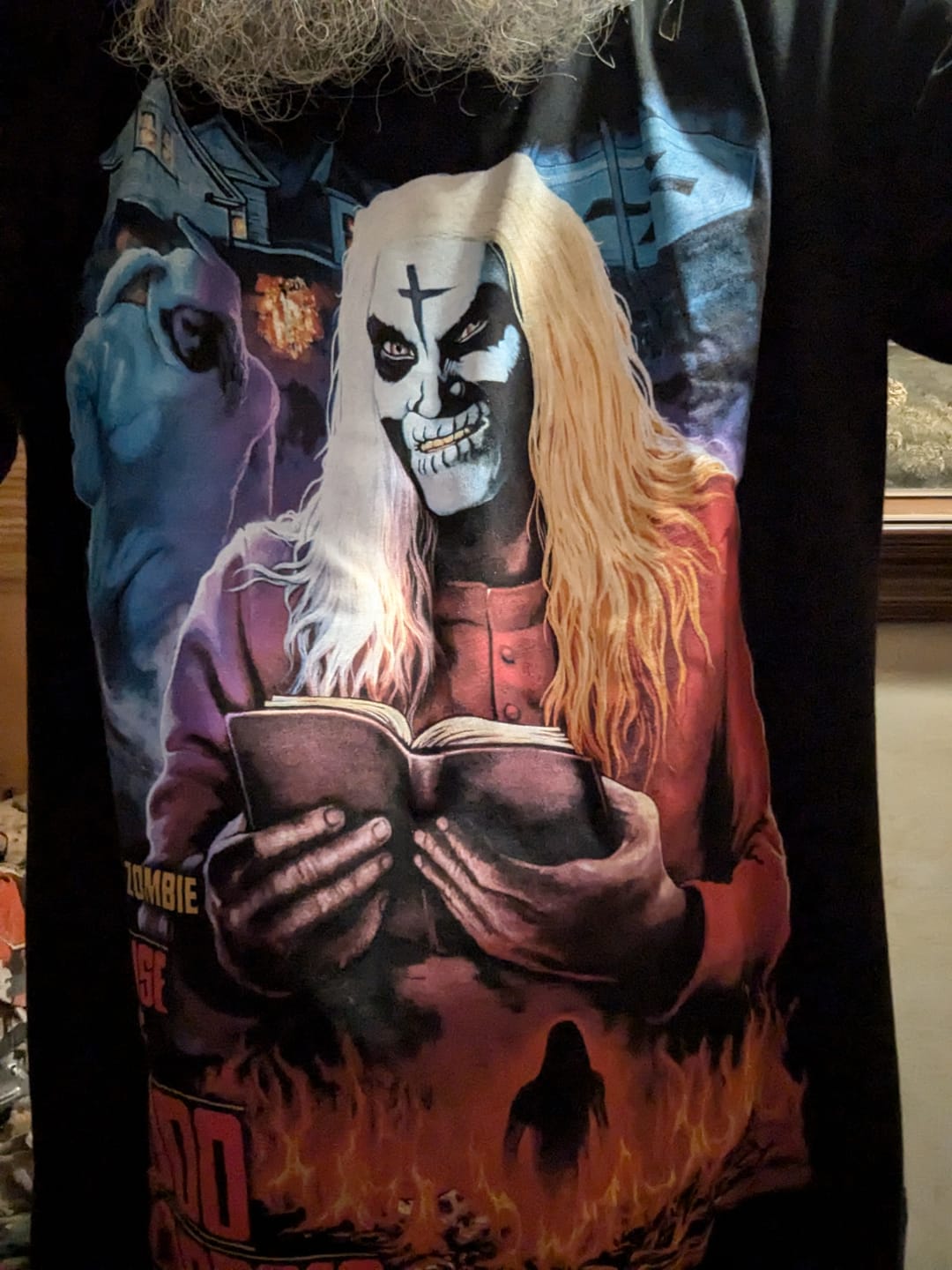 Customer photo review of House Of 1000 Corpses No Funny Books T-Shirt