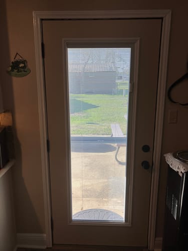 Customer photo review of Raise & Lower Blinds Glass and Frame Kit (Full Lite)