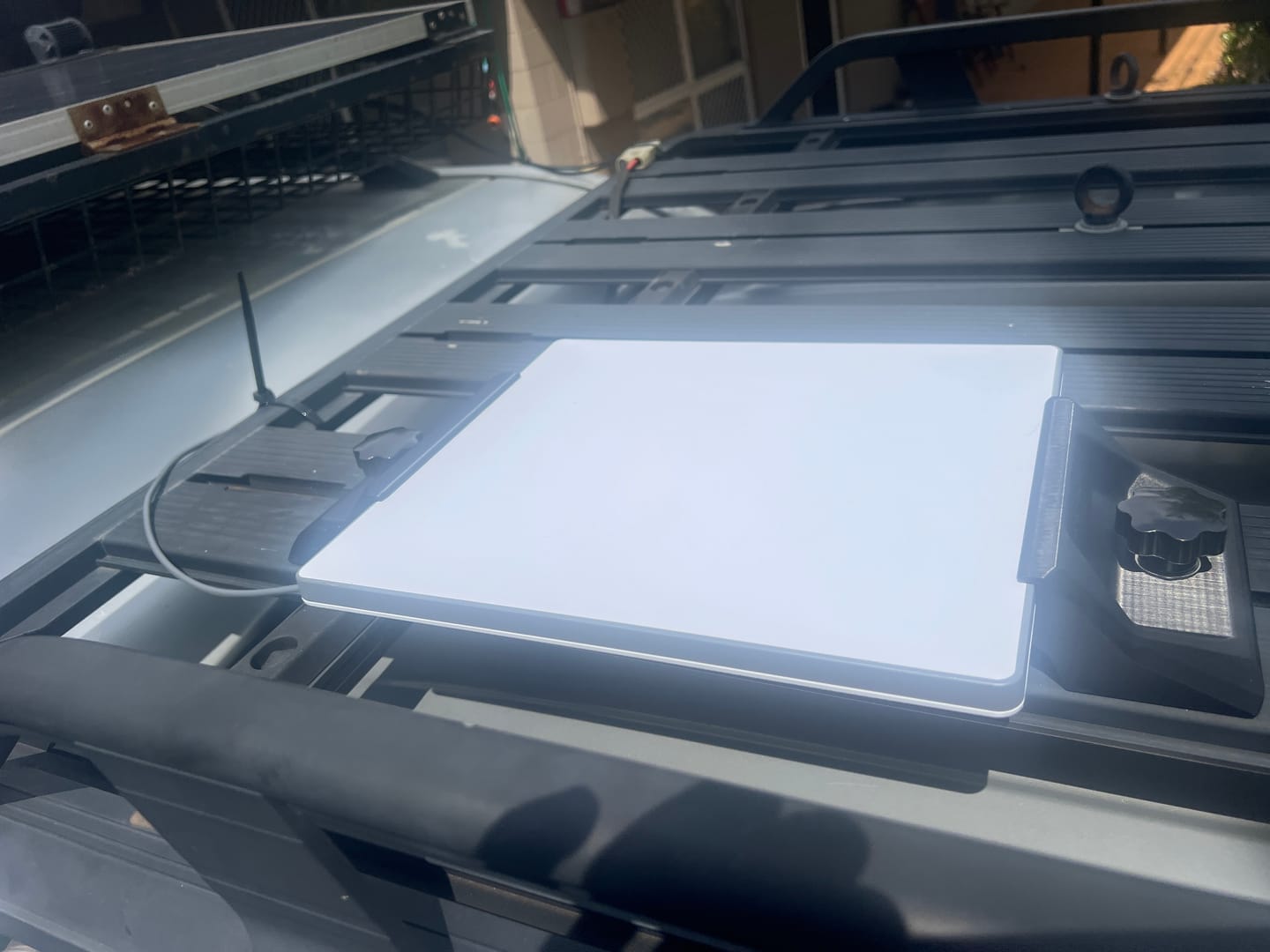 Customer photo review of Starlink Mini Roof Rack Mount