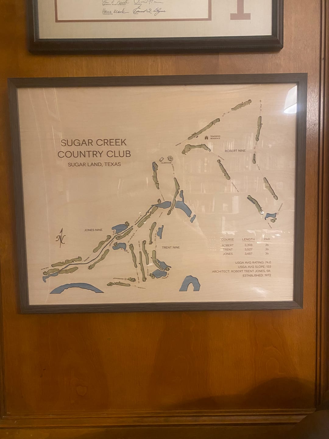 Customer photo review of Custom 3D Wood Golf Course Map