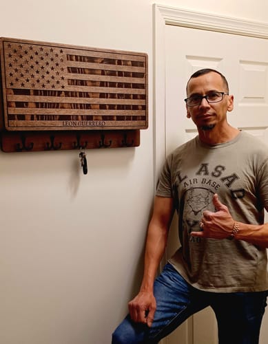 Customer photo review of PERSONALIZABLE AMERICAN FLAG