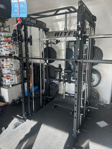 Customer photo review of RitFit M1 Multi-Functional Smith Machine 2.0 with Cable Crossover System and Squat Rack for Home Gym
