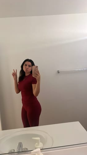 Customer photo review of Cotton Foldover Pants