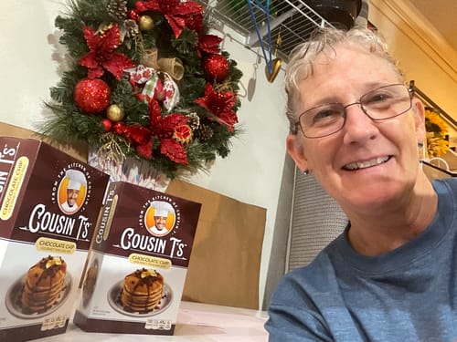 Customer photo review of Cousin T's Gourmet Chocolate Chip Gourmet Pancake Mix