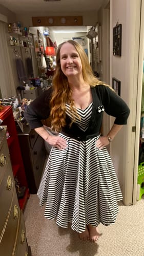 Customer photo review of Dollface Dress in Black and White - Vixen by Micheline Pitt