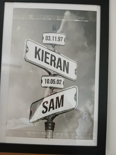 Customer photo review of DATE OF BIRTH OF CHILDREN by Cstm Canvas