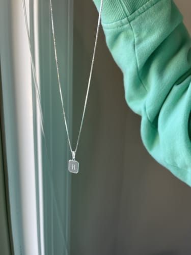 Customer photo review of Initial Vintage Necklace  - 925 Sterling Silver