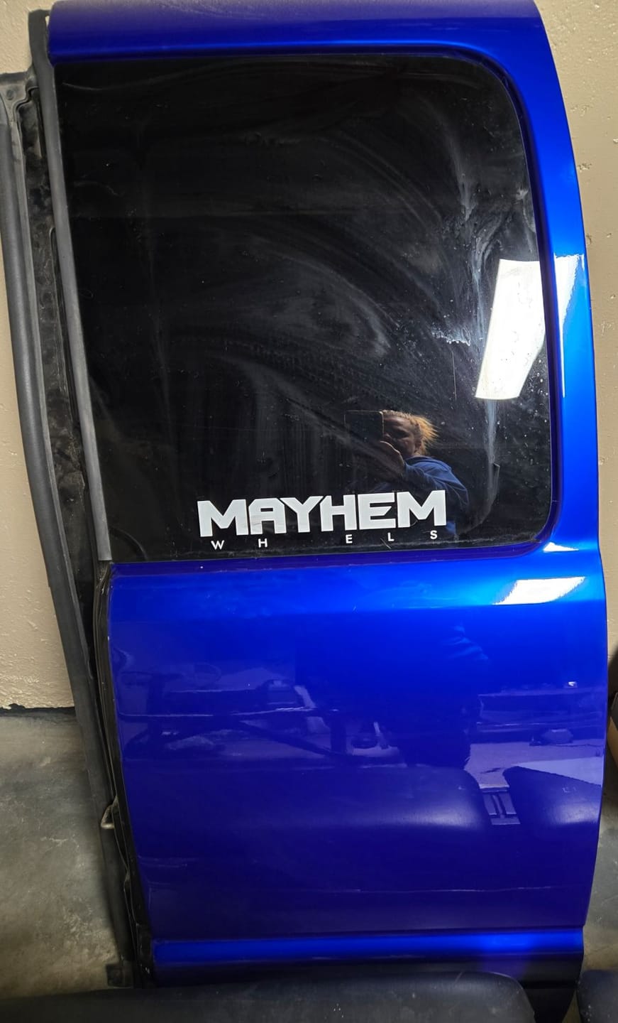 Customer photo review of Glossy Metallic Pearl Blue Vinyl Wrap