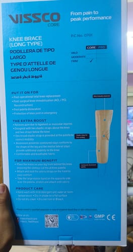 Customer photo review of Knee Brace - Long (19" Brace) | Ideal firm Knee support that limits knee motion & stabilizes the knee with mediolateral metal supports | Color - Beige