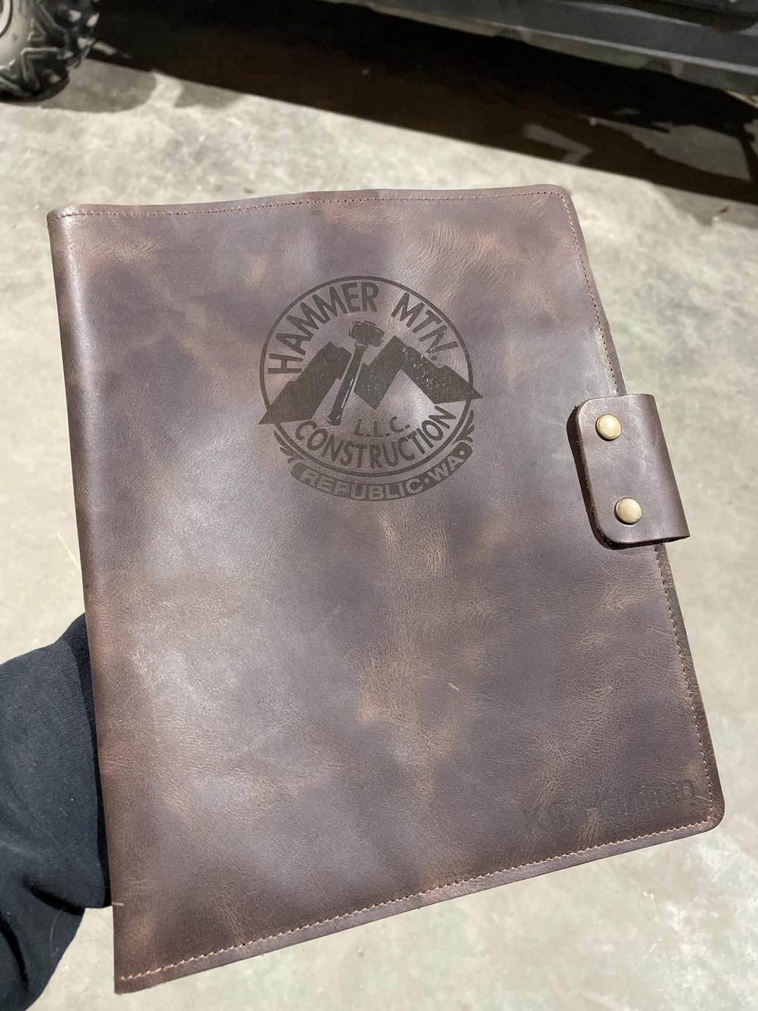 Customer photo review of Customized Leather Portfolio with Notepad & Planner