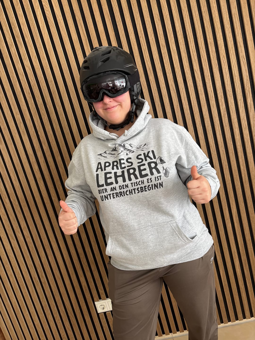 Customer photo review of Apres Ski Lehrer Hoodie Unisex