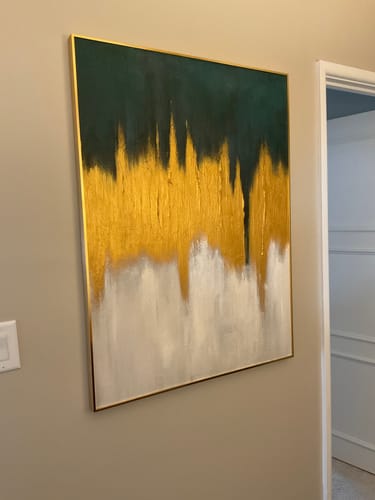 Customer photo review of Abstract Blue And Gold Painting #ABAV157