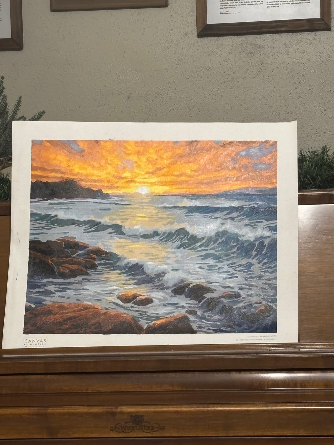 Customer photo review of Ocean Sunrise Painting - Paint by Numbers