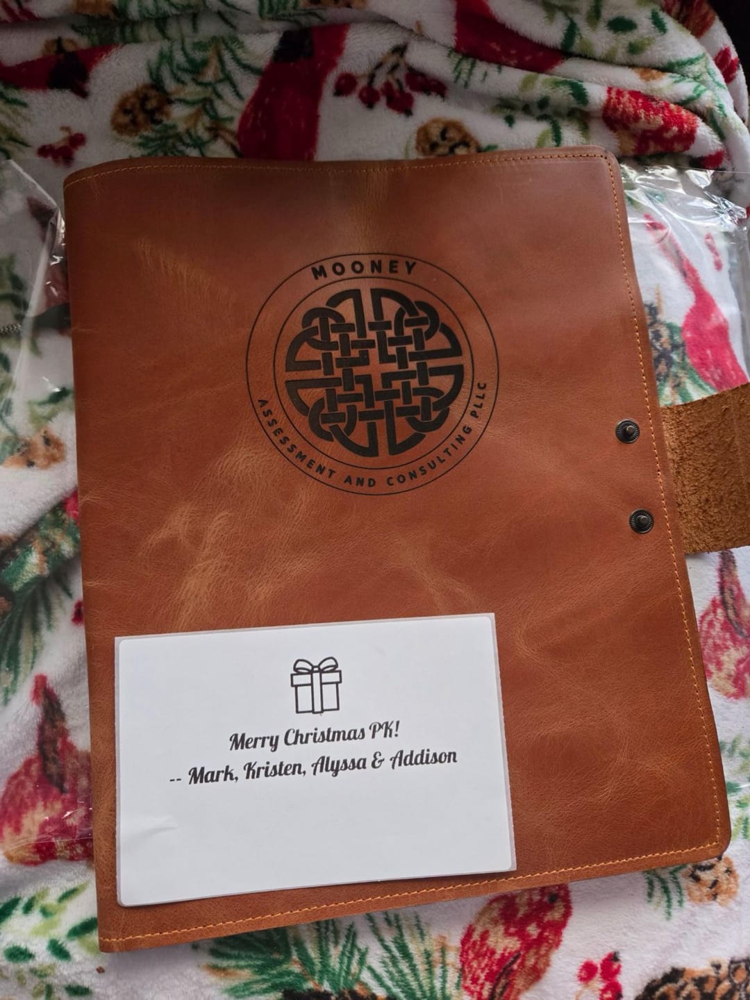 Customer photo review of Customized Leather Portfolio with Notepad & Planner