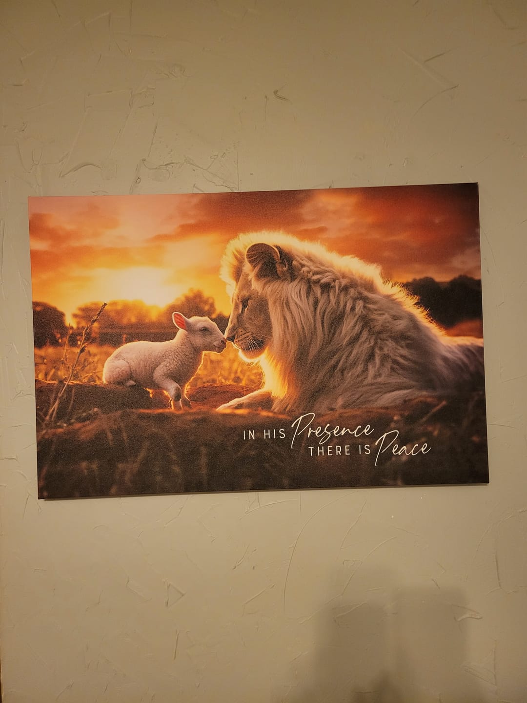 Customer photo review of In His Presence There is Peace, Lion and Lamb, Wall Art Canvas