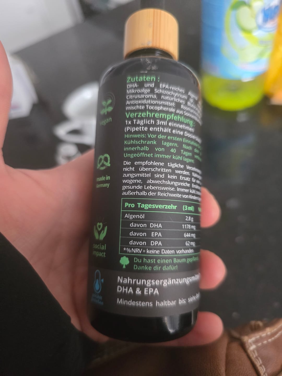 Customer photo review of Omega-3 Algenöl (100ml)