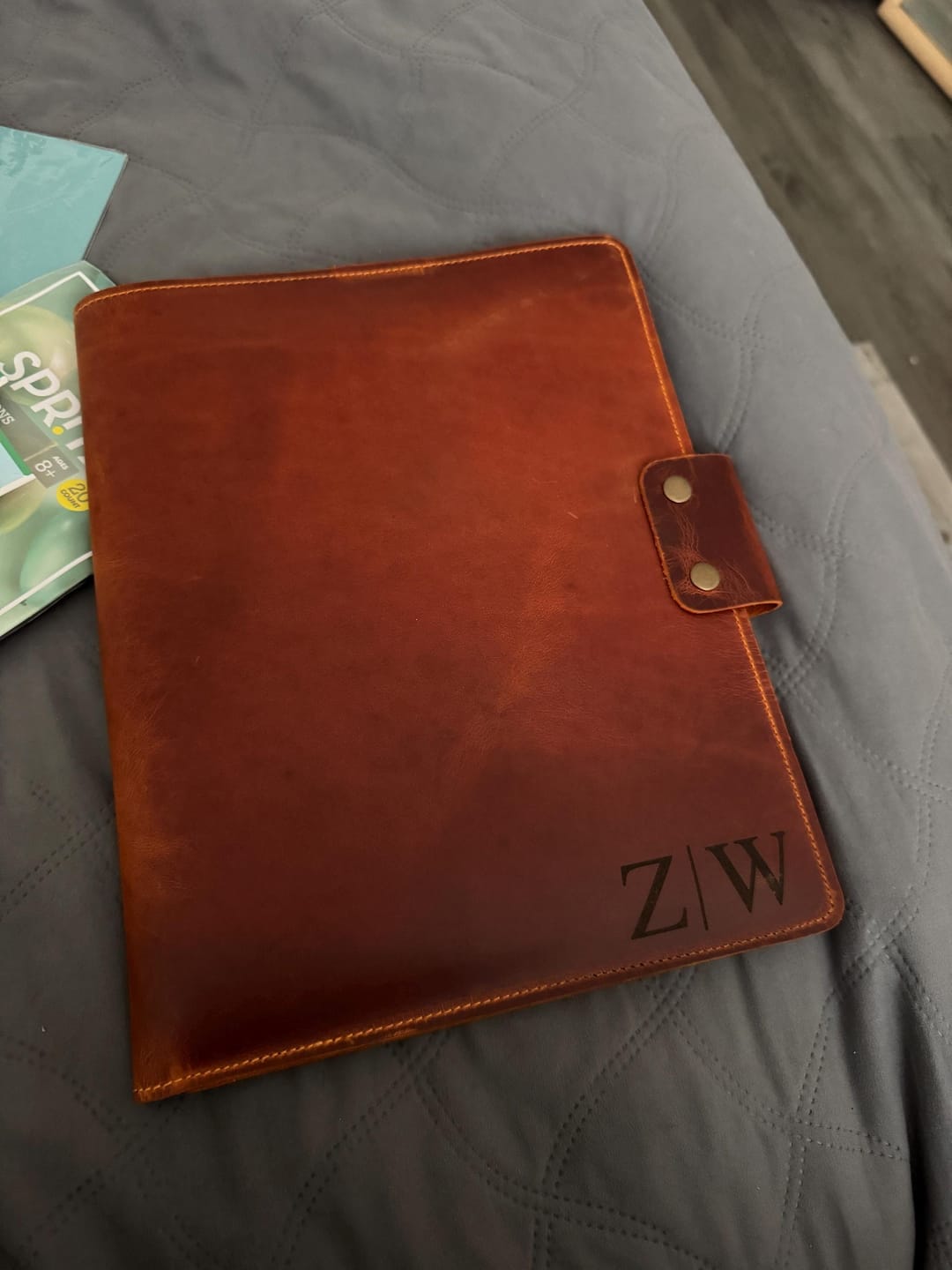 Customer photo review of Customized Leather Portfolio with Notepad & Planner