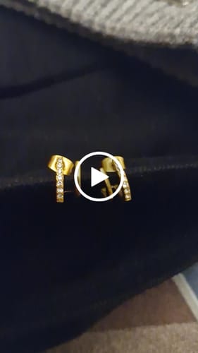 Customer video review of Crystal Curve Earrings