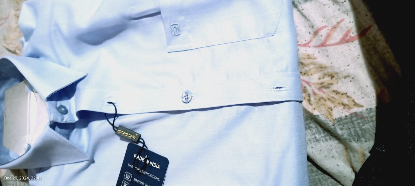 Customer photo review of Super Soft - Blue Formal Shirts for Men | Ariser