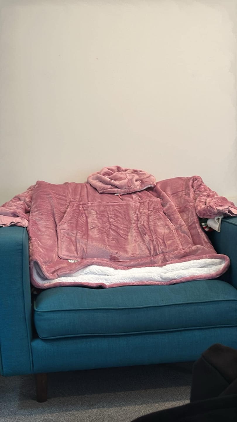 Customer photo review of ADULTS BLANKET HOODIE - PINK