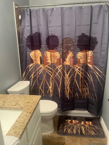 Customer photo review of Royal Gray Shower Curtain