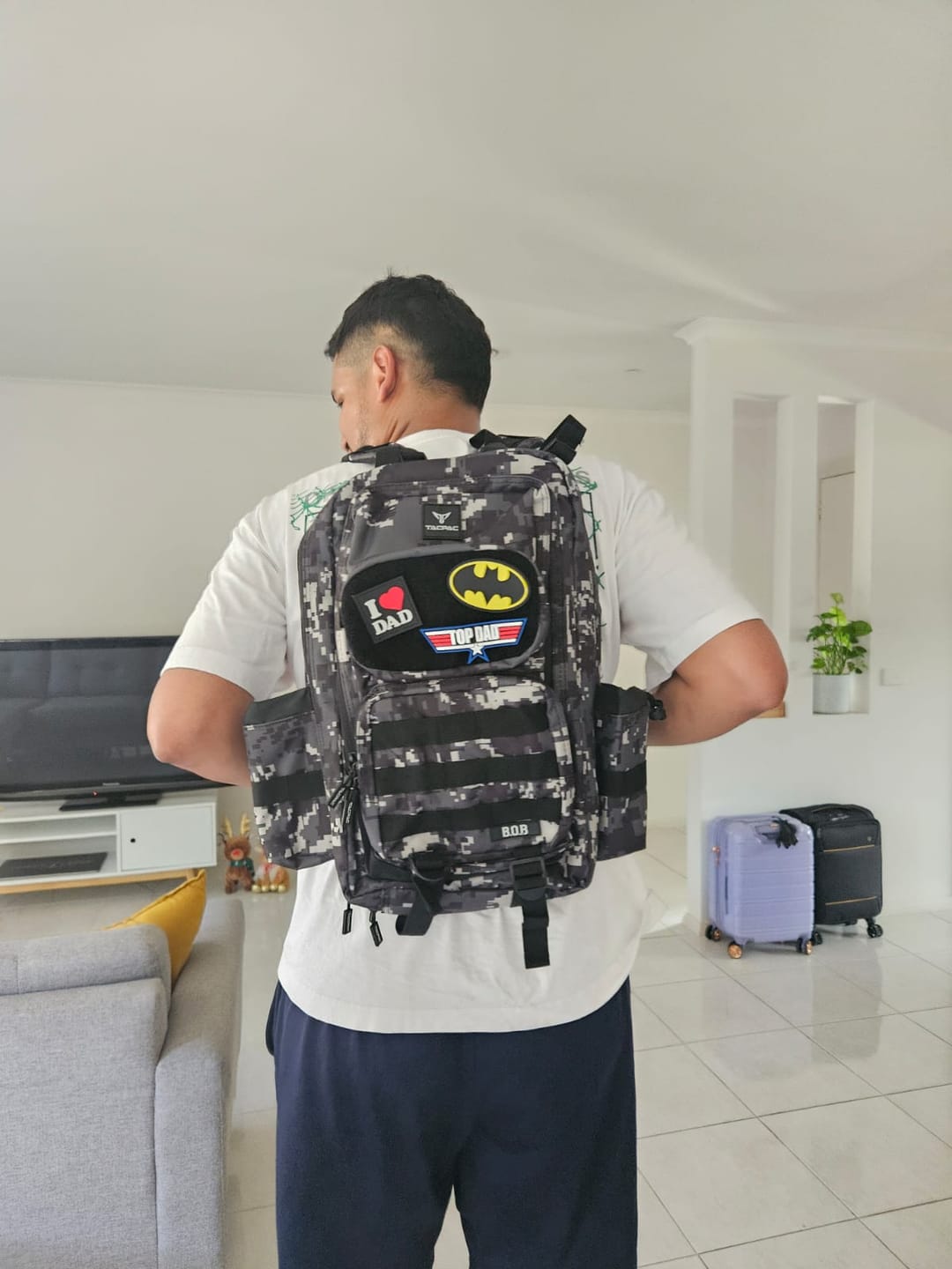 Customer photo review of Tacpac 'B.O.B' Digital Camo Nappy Bag Set
