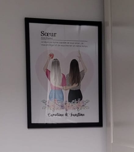 Customer photo review of Affiche Personnalisée - Définition Sœur/Amie/Collègue/Cousine