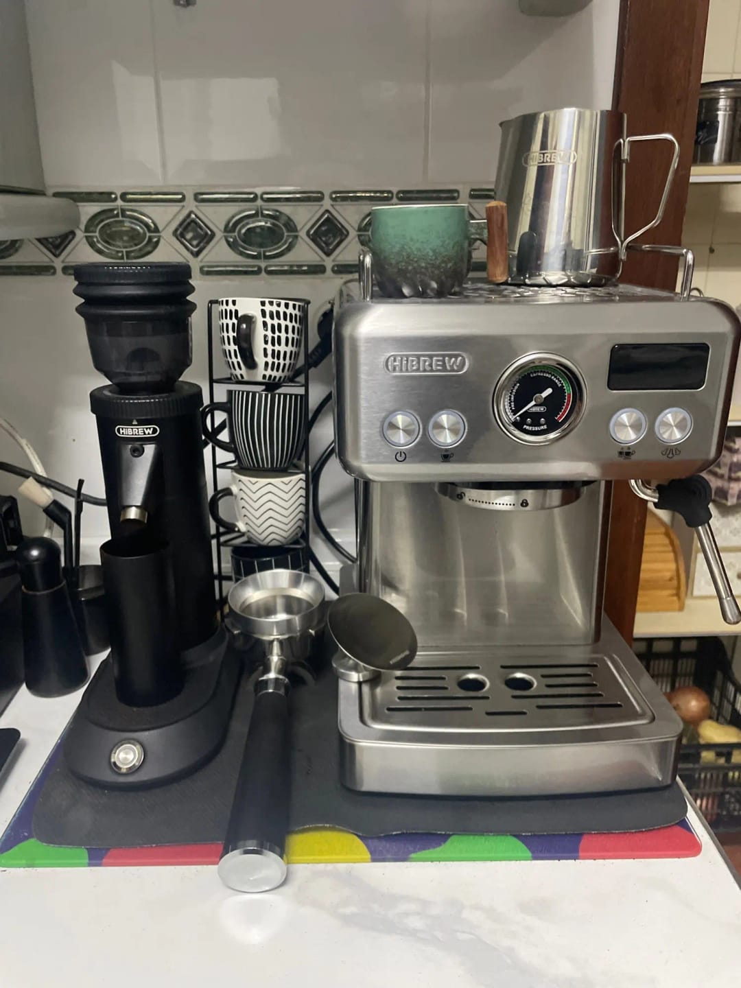 Customer photo review of Stainless Steel Espresso Machine 58mm Portafilter — Silver | KIMLUD