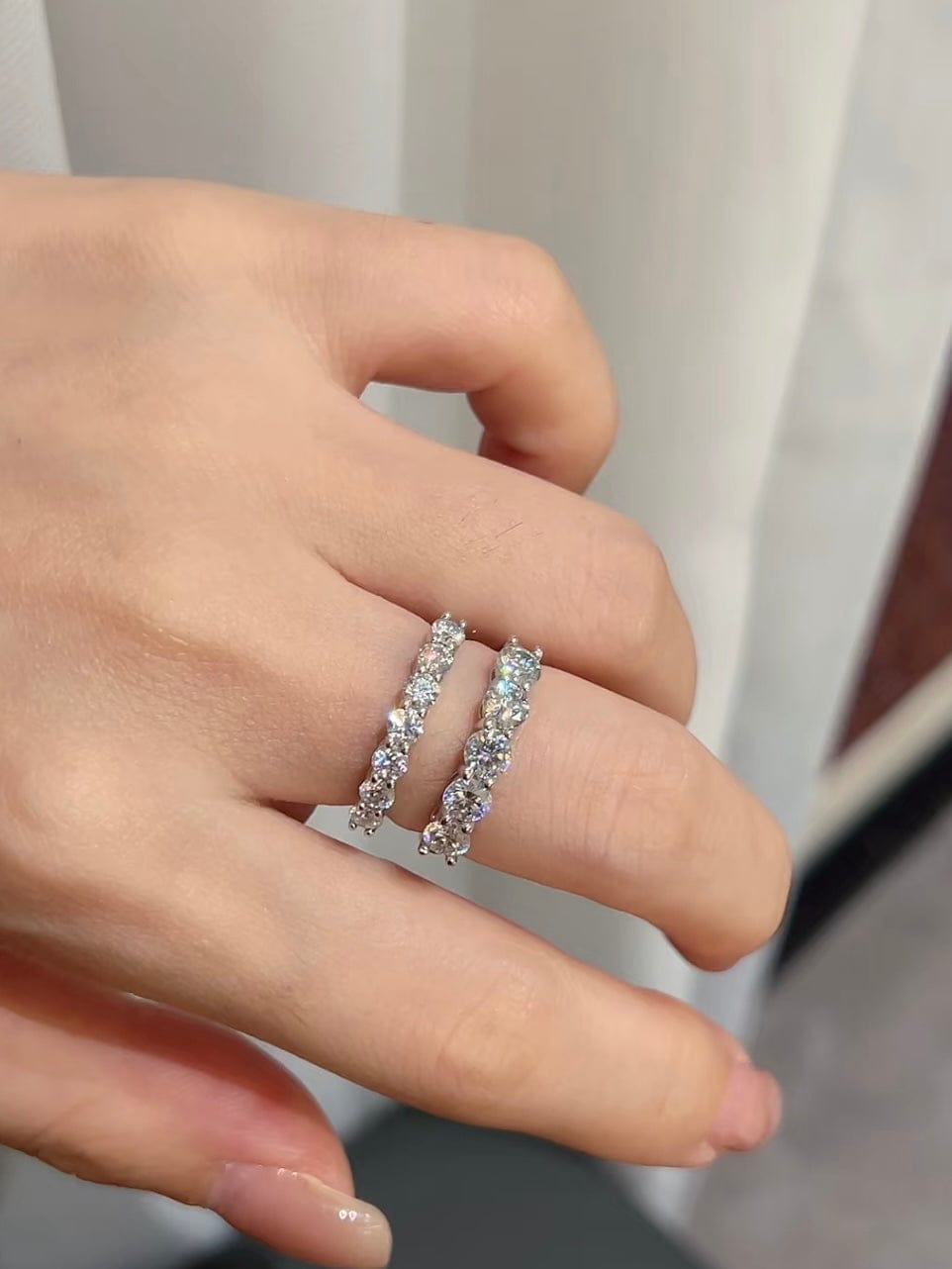 Customer photo review of Bold Moissanite Half Eternity Ring
