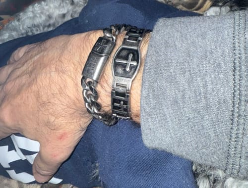 Customer photo review of Holiday Offer- 'For The Fallen' Arlington Magnetic Bracelet: Helps Pair Veterans With A Service Dog Or Shelter Dog