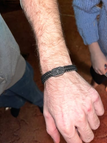 Customer photo review of American Eagle Liberty or Death Bracelet: Helps Pair Veterans With A Service Dog Or Shelter Dog