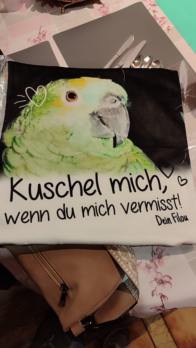 Customer photo review of Kuschel mich, wenn du mich vermisst - Individuelles Kissen